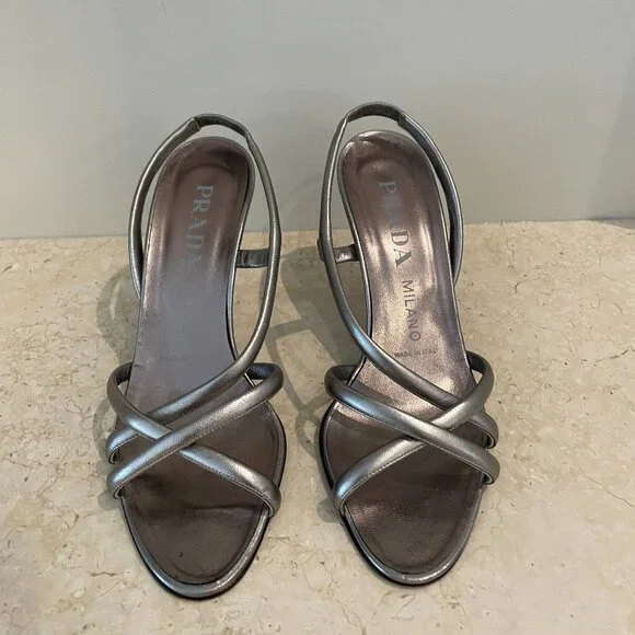 Vintage Prada Milano Leather Strappy Heels – Size 39 - Picture 1 of 4